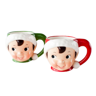 Happy Elf Ceramic Mug Set