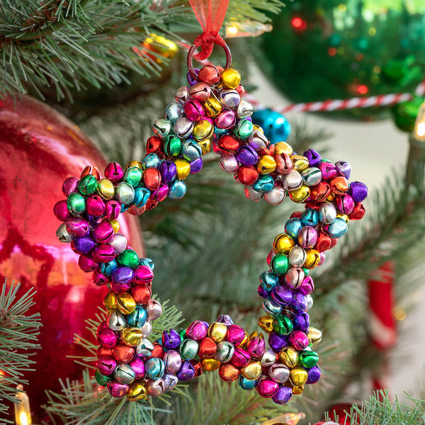 Jingle Bell Star Ornament on tree