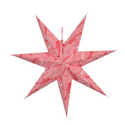 Light-Up Red Printed Paper Star 24" Ornament- Style C