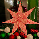 Light-Up Red Printed Paper Star 24" Ornament- C Lit UP