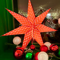 Light-Up Red Printed Paper Star 24" Ornament- D Lit Up