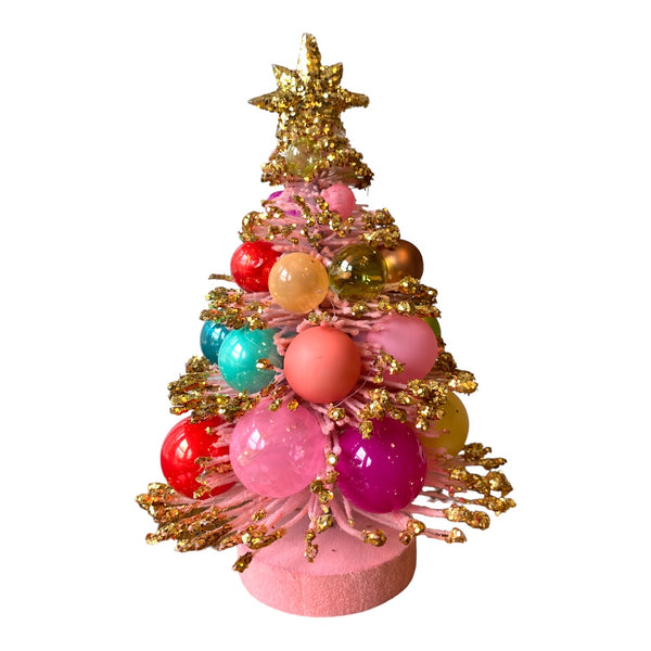Merry & Bright Pink & Gold Bauble Bottlebrush Tree- Small