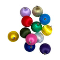 Multi-Colored Satin Bauble Ornament Set of 12 loose
