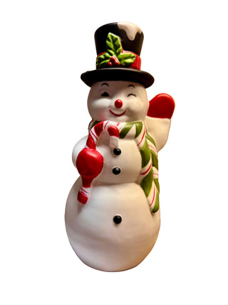 Outdoor Blow Mold Retro Winking Snowman