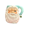Pastel Ceramic Santa Mug- Teal