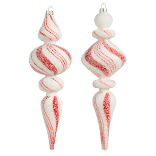 Peppermint Finial Ornament Set