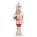 Pink Glittered Nutcracker Ornament- Red