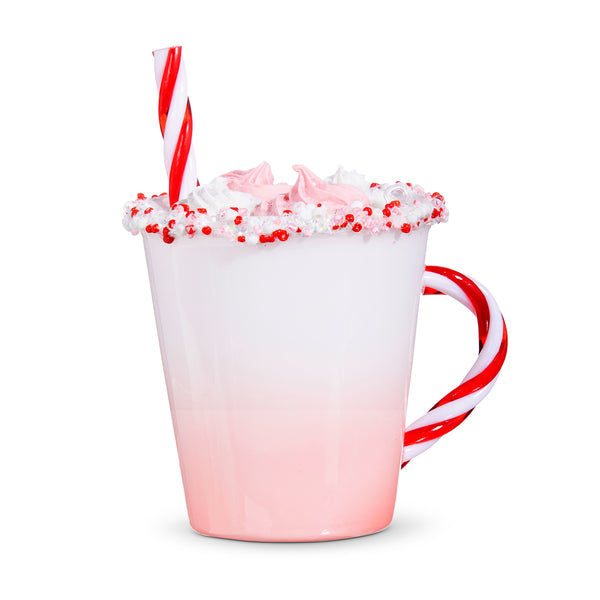 Pink Hot Chocolate & Peppermint Ornament