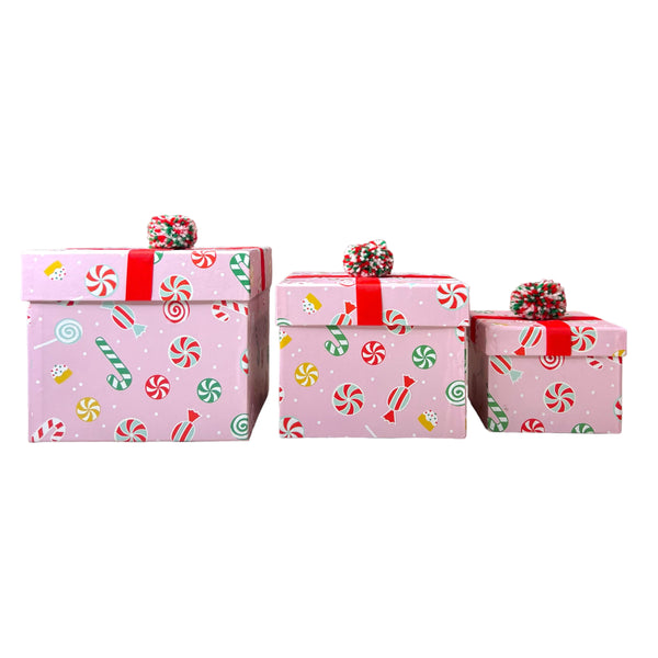 Pretty in Pink Christmas Boxes- 3 Sizes