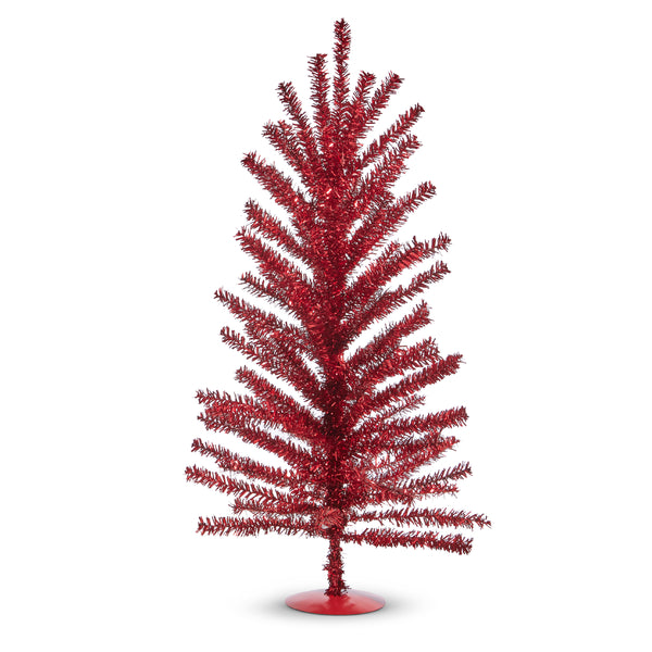 Red Tinsel 24'' Tree