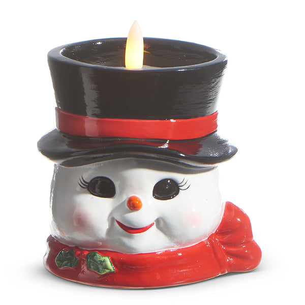 Retro Battery Candle- Snowman