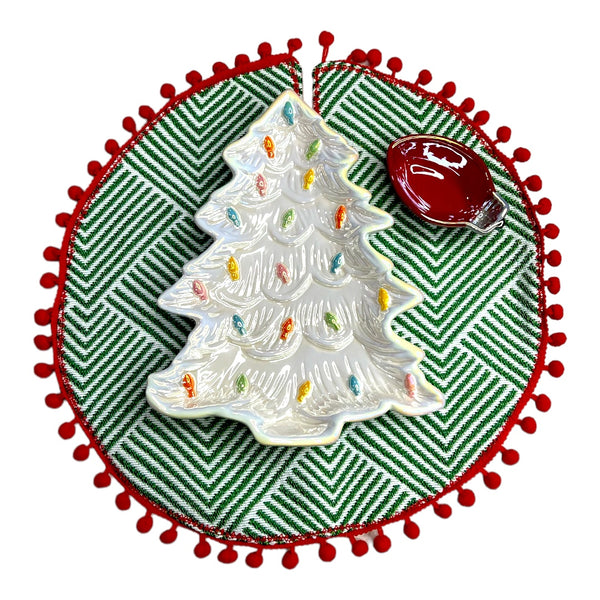 Retro Ceramic Tree Chip & Dip Set