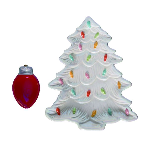 Retro Ceramic Tree Chip & Dip Set