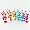 Retro Flocked Dancing Santas- 6 Colors