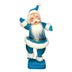 Retro Flocked Dancing Santas- blue