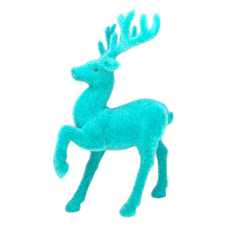 Retro Flocked Deer- teal