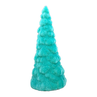 Retro Flocked Tree- teal