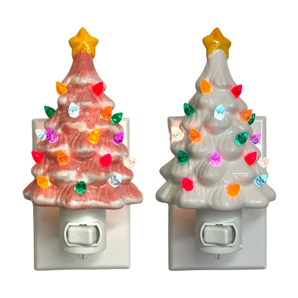 Retro Pastel Ceramic Tree Night-Light- 2 Options