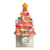 Retro Pastel Ceramic Tree Night-Light- Pink Lit