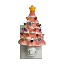 Retro Pastel Ceramic Tree Night-Light- Pink Un lit