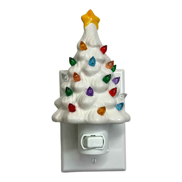 Retro Pastel Ceramic Tree Night-Light- White Unlit