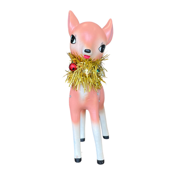 Retro Standing Sparkle Deer- Peach Front