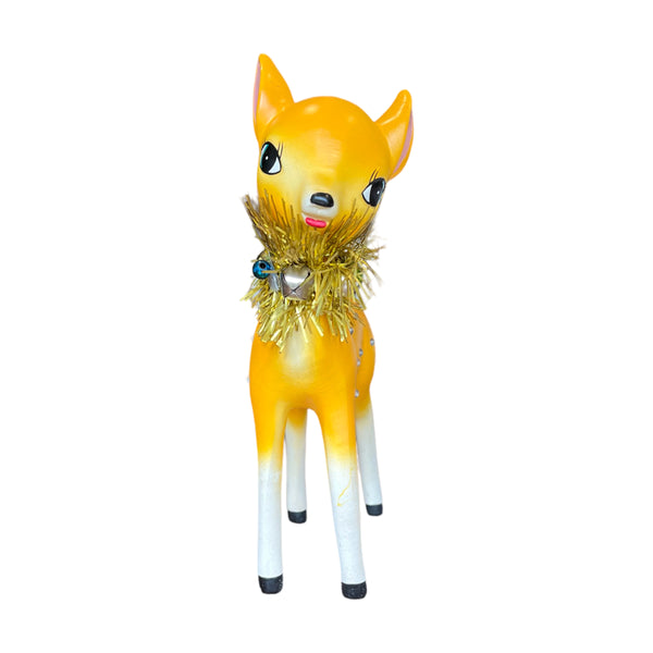 Retro Standing Sparkle Deer- Yellow Front