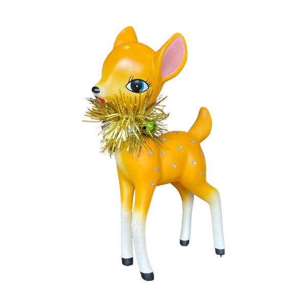 Retro Standing Sparkle Deer- Yellow Side