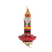Retro Stripe Glass Clip-On Candle Ornament- red