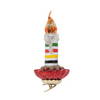 Retro Stripe Glass Clip-On Candle Ornament- White