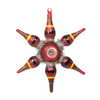 Retro Stripe Glass Starburst Ornament-Red