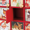 Retro Wooden Santa Claus Countdown Box Open Door