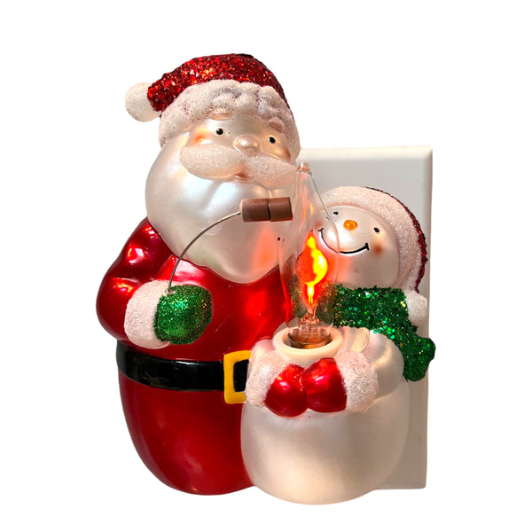 Santa & Snowman Toasting Marshmallows Night-Light