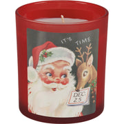 5" Red 3D Flame Candy Cane Pillar Candle
