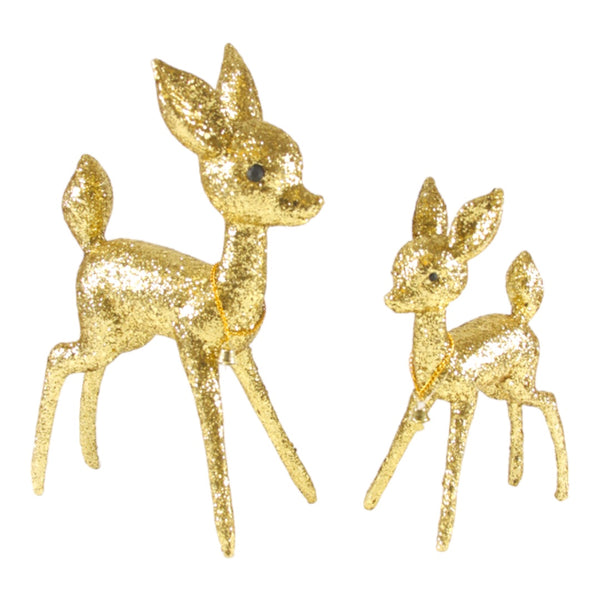 Sparkle & Shine Gold Glitter Deer Set of 2