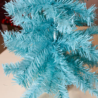 Teal Blue 24" Tabletop Tree Closeup