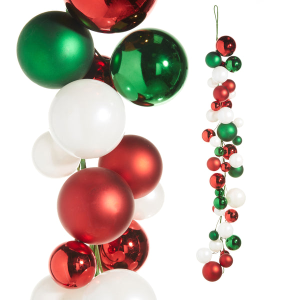 Traditional colored Pearl Ball 4' Garland