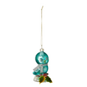 Vintage-Inspired Glass Chick Ornament- Turquoise
