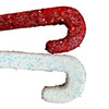 Wooden Glittered Candy Cane Set of 2- Red/White Closeup