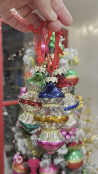 Retro Glass Top Ornament Set of 3 Video