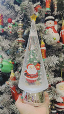 Lighted Santa Glitter Snow Globe Tree