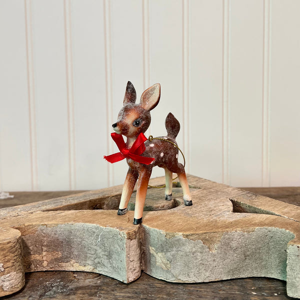 vintage inspired standing reindeer ornament