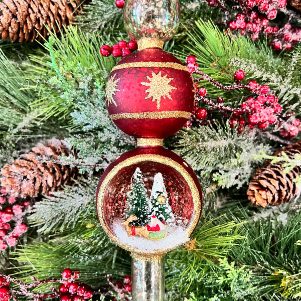 Santa in sleigh indent tree topper