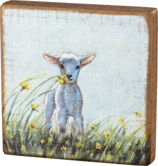 Easter Lamb Block Sign- Front