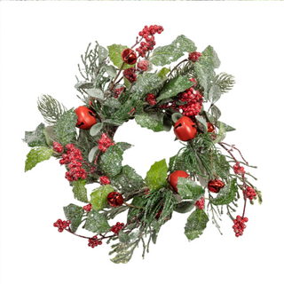 Mixed Holly, Pine & Jingle Bell 10" Mini Wreath