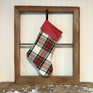 Cream plaid stocking