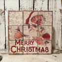 6 vintage inspired Santa block puzzles