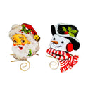Retro Santa & Snowman Napkin Ring Set