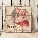 6 vintage inspired Santa block puzzles