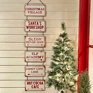Christmas village metal sign